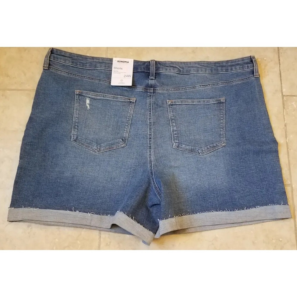Sonoma Goods for Life Denim Shorts sz 24W Blue High Rise Cuffed NEW - Picture 4 of 5